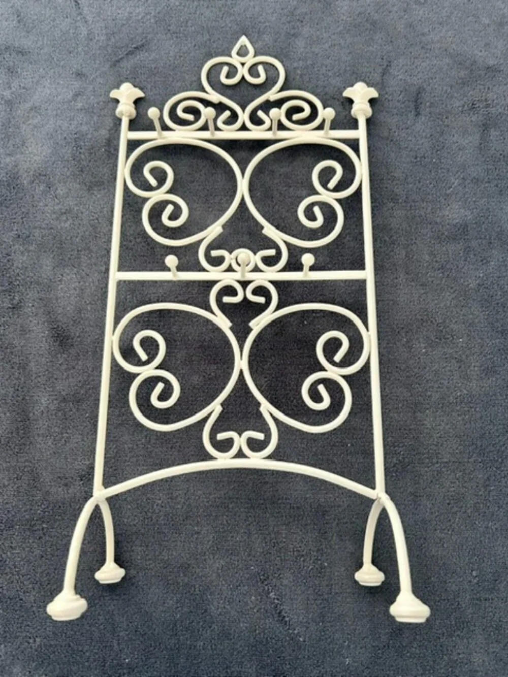 Vintage White Metal Stand for Jewelry or Keys